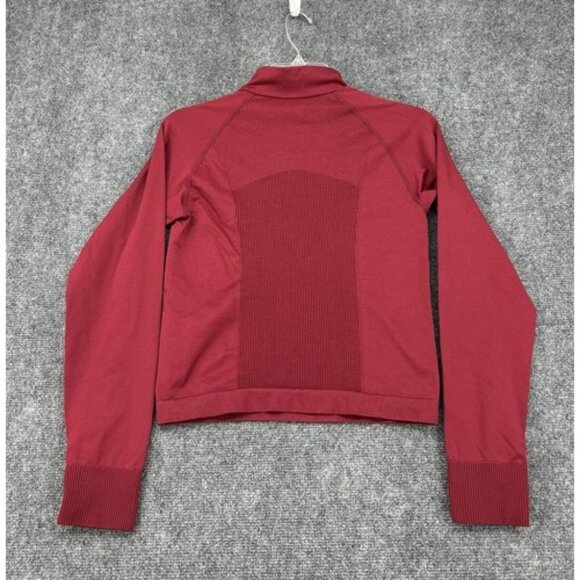 Victoria’s Secret PINK Activewear 1/4 Zip Cropped Pullover Jacket Red Maroon - Picture 3 of 11